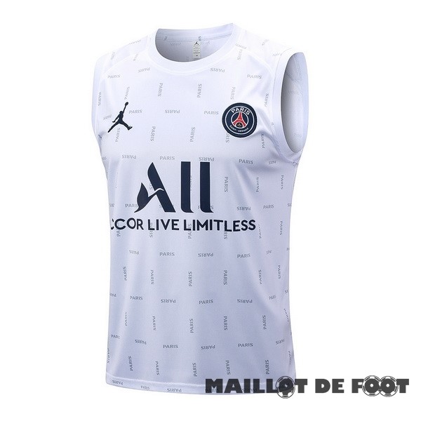 Foot Maillot Pas Cher Entrainement Sans Manches Paris Saint Germain 2023 2024 Blanc