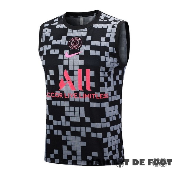 Foot Maillot Pas Cher Entrainement Sans Manches Paris Saint Germain 2023 2024 Gris Noir Rose