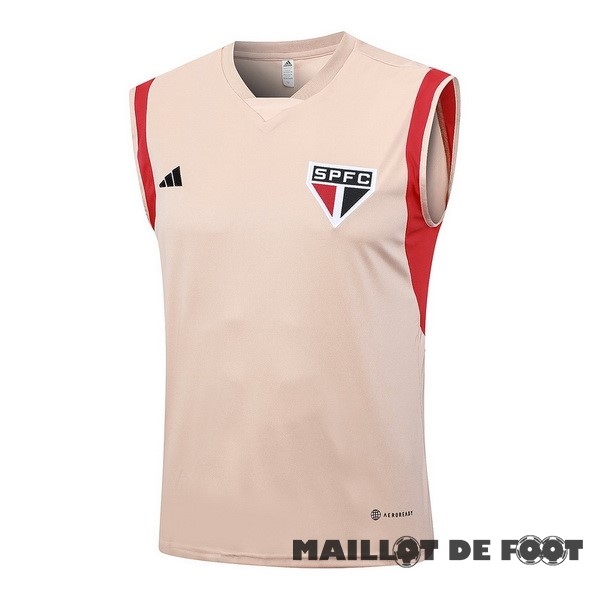 Foot Maillot Pas Cher Entrainement Sans Manches São Paulo 2023 2024 Jaune Orange