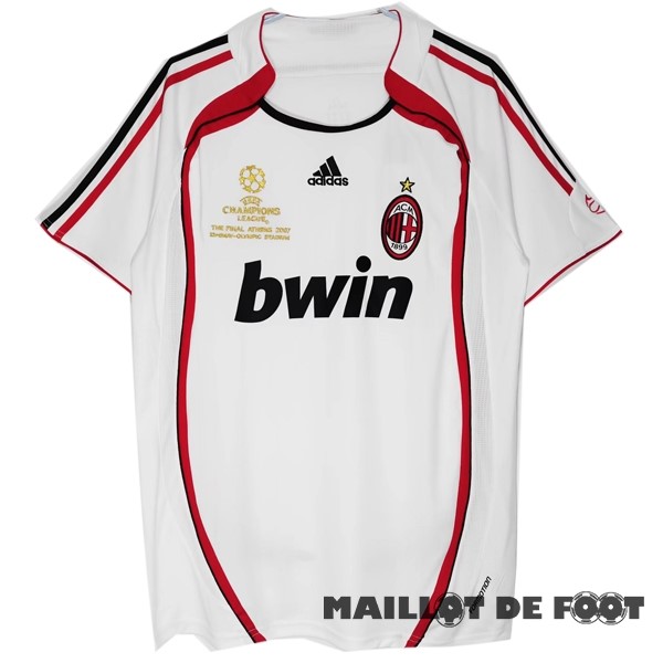 Foot Maillot Pas Cher Exterieur Maillot AC Milan Retro 2006 2007 Blanc Rouge