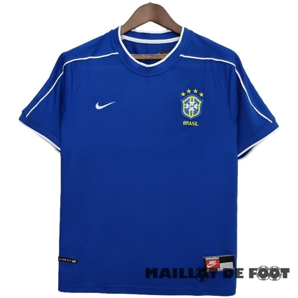 Foot Maillot Pas Cher Exterieur Maillot Brésil Retro 1998 Bleu