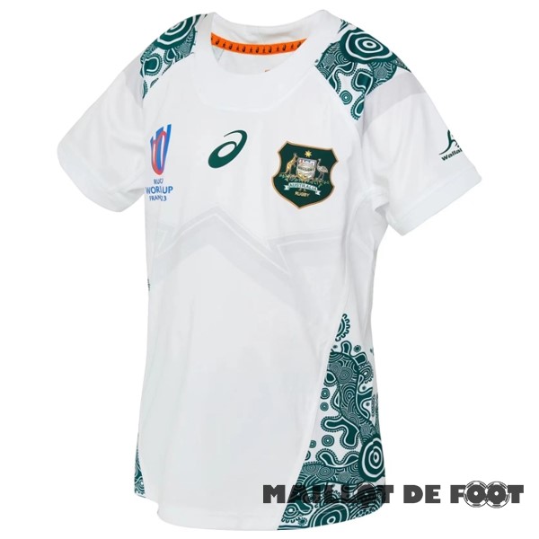 Foot Maillot Pas Cher Exterieur Rugby Maillot Australie Championne du Monde 2023 Blanc