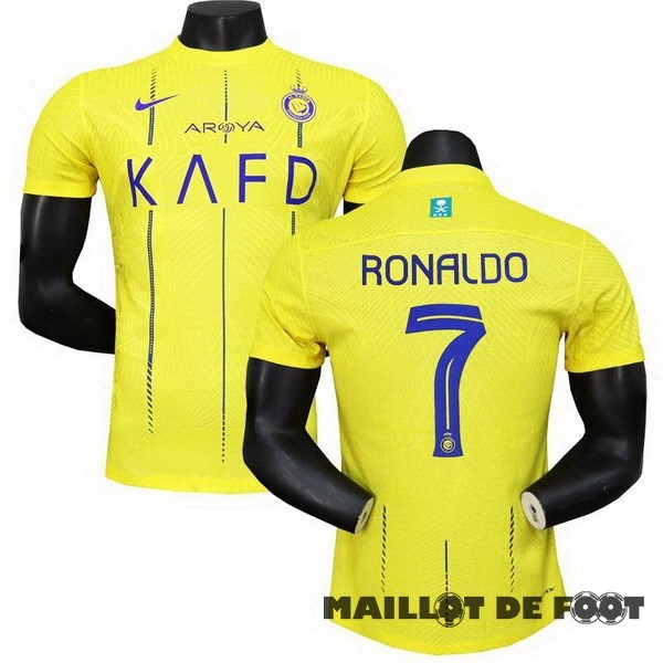 Foot Maillot Pas Cher NO.7 Ronaldo Thailande Domicile Joueurs Maillot Al Nassr 2023 2024 Jaune