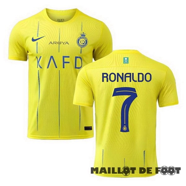 Foot Maillot Pas Cher NO.7 Ronaldo Thailande Domicile Maillot Al Nassr 2023 2024 Jaune