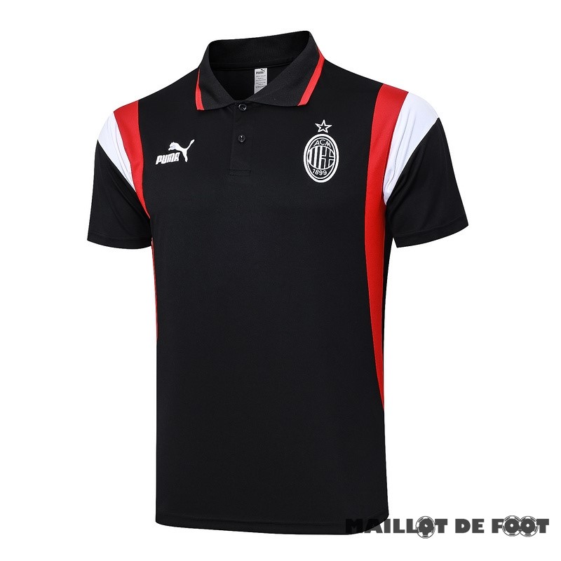 Foot Maillot Pas Cher Polo AC Milan 2023 2024 Noir Rouge Blanc