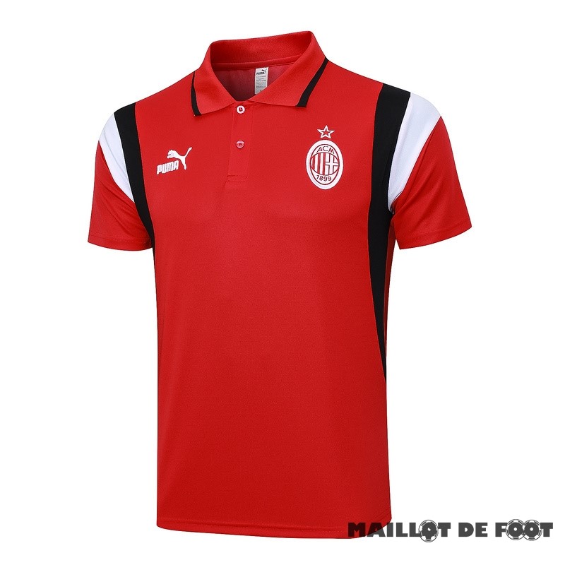 Foot Maillot Pas Cher Polo AC Milan 2023 2024 Rouge Noir Blanc