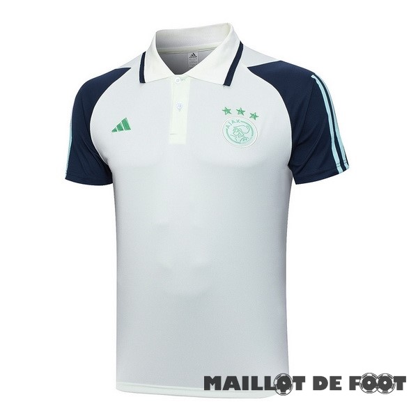 Foot Maillot Pas Cher Polo Ajax 2023 2024 Blanc Bleu