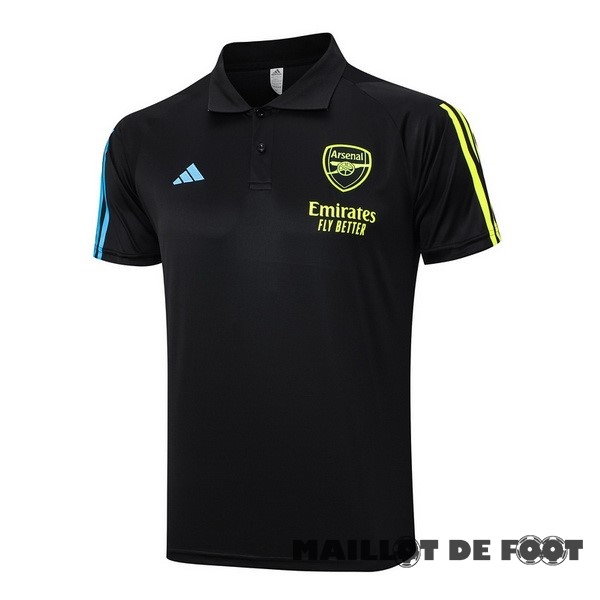 Foot Maillot Pas Cher Polo Arsenal 2023 2024 Noir Bleu Jaune