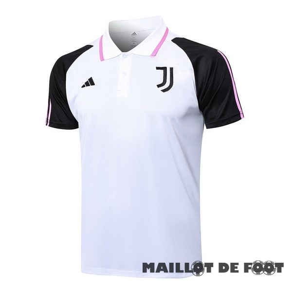 Foot Maillot Pas Cher Polo Juventus 2023 2024 Blanc Noir