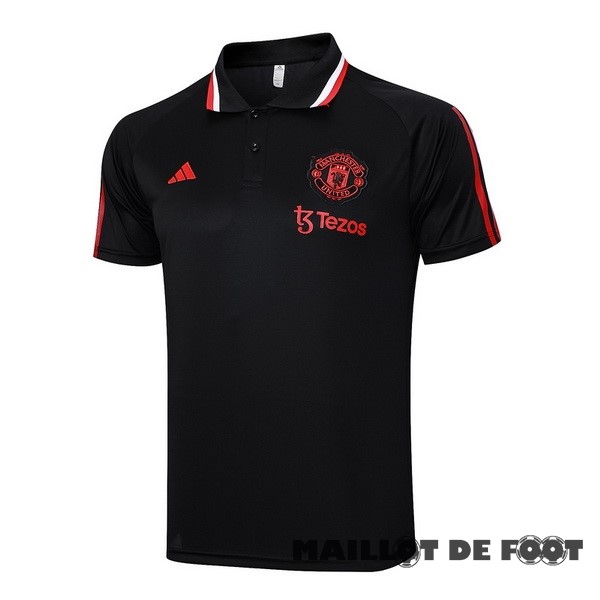 Foot Maillot Pas Cher Polo Manchester United 2023 2024 Noir Rouge