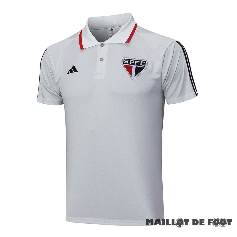 Foot Maillot Pas Cher Polo São Paulo 2023 2024 Gris Clair