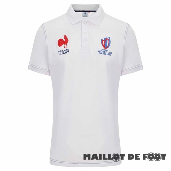 Foot Maillot Pas Cher Rugby Polo France 2023 Blanc