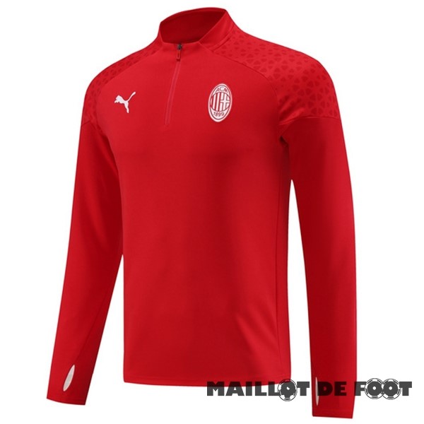 Foot Maillot Pas Cher Sudadera Entrainement AC Milan 2023 2024 Noir I Rouge