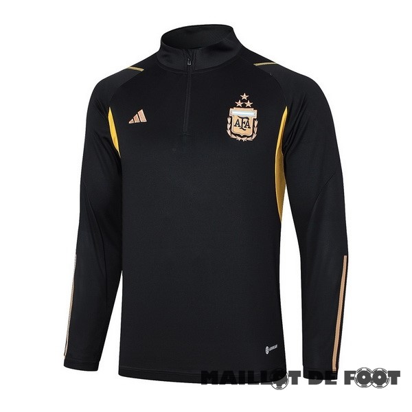 Foot Maillot Pas Cher Sudadera Entrainement Argentine 2023 Noir Jaune