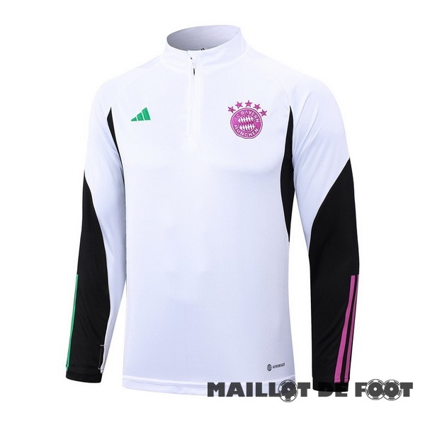 Foot Maillot Pas Cher Sudadera Entrainement Bayern Múnich 2023 2024 Blanc Noir Purpura