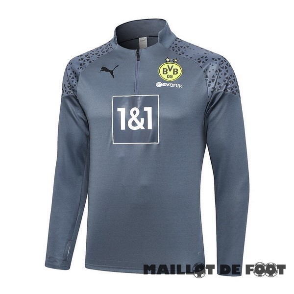 Foot Maillot Pas Cher Sudadera Entrainement Borussia Dortmund 2023 2024 Gris Clair