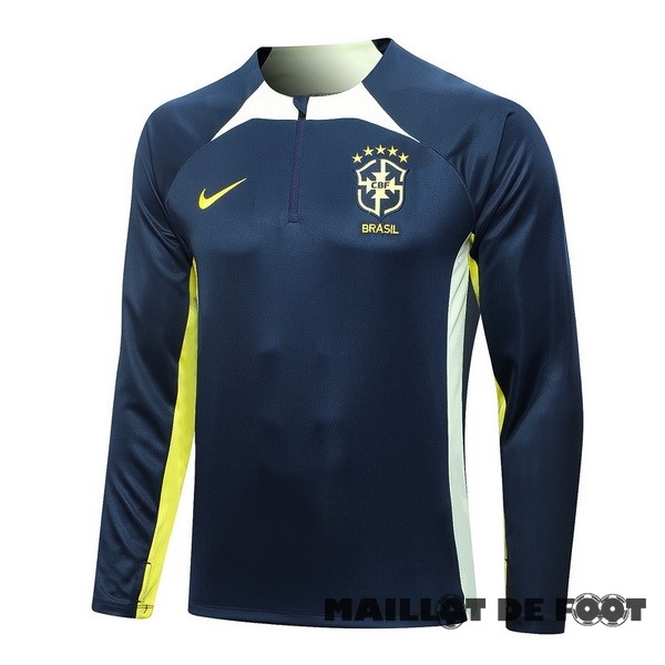 Foot Maillot Pas Cher Sudadera Entrainement Brésil 2023 Bleu Marine