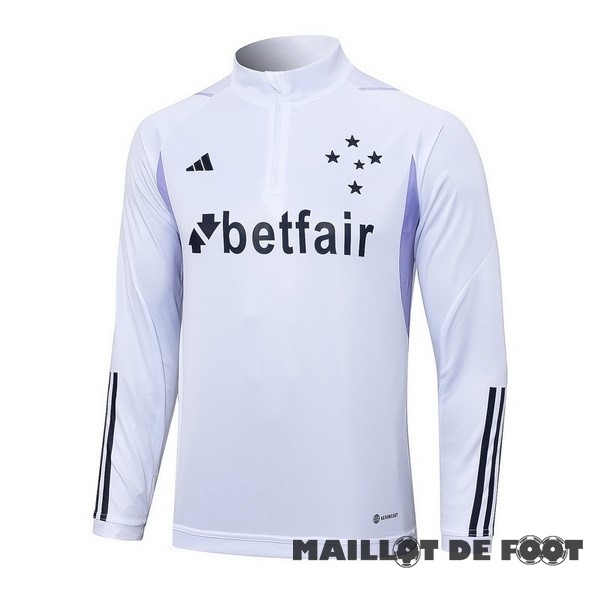 Foot Maillot Pas Cher Sudadera Entrainement Cruzeiro 2023 2024 Blanc Purpura