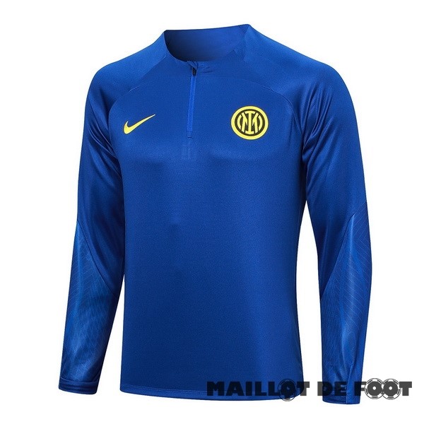 Foot Maillot Pas Cher Sudadera Entrainement Inter Milán 2023 2024 Bleu Jaune