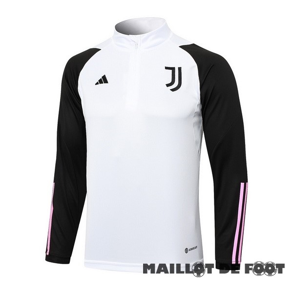 Foot Maillot Pas Cher Sudadera Entrainement Juventus 2023 2024 Blanc Noir Rose