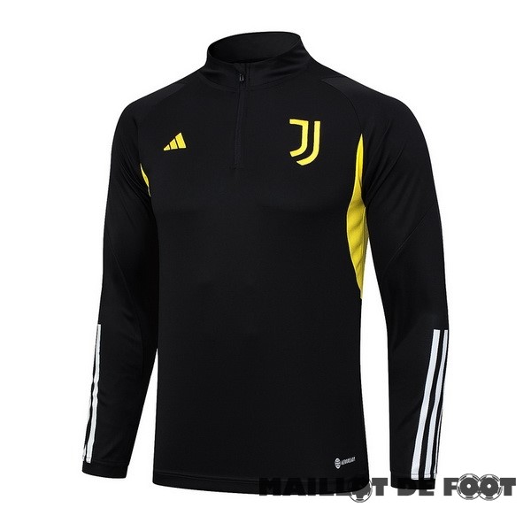 Foot Maillot Pas Cher Sudadera Entrainement Juventus 2023 2024 Noir Jaune Blanc