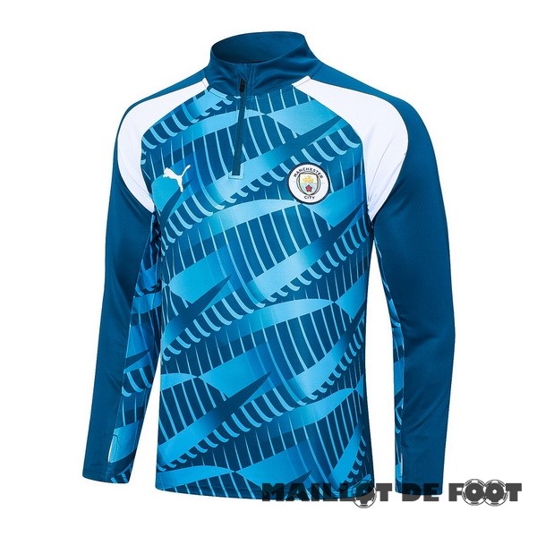 Foot Maillot Pas Cher Sudadera Entrainement Manchester City 2023 2024 Bleu Blanc