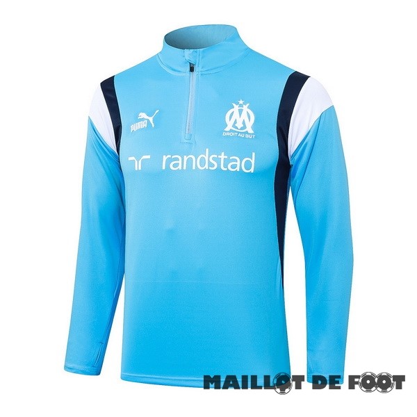 Foot Maillot Pas Cher Sudadera Entrainement Marsella 2023 2024 Bleu Clair Blanc