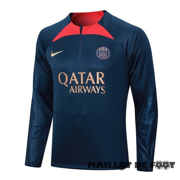 Foot Maillot Pas Cher Sudadera Entrainement Paris Saint Germain 2023 2024 Bleu Marine I Rouge