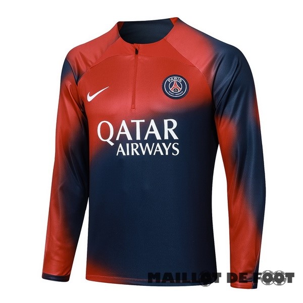 Foot Maillot Pas Cher Sudadera Entrainement Paris Saint Germain 2023 2024 Bleu Marine Rouge