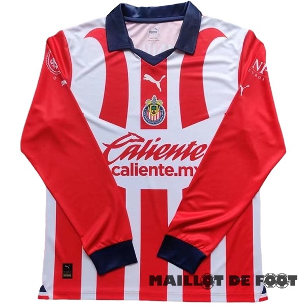 Foot Maillot Pas Cher Thailande Domicile Manches Longues CD Guadalajara 2023 2024 Rouge