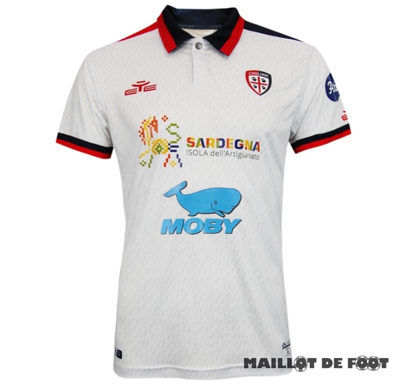 Foot Maillot Pas Cher Thailande Exterieur Maillot Cagliari Calcio 2023 2024 Blanc