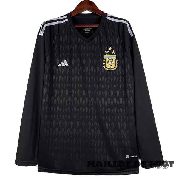 Foot Maillot Pas Cher Thailande Gardien Manches Longues Argentine 2023 Noir