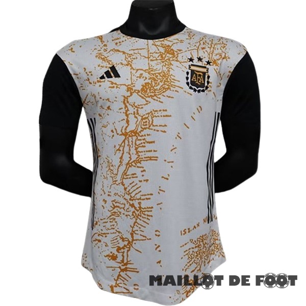 Foot Maillot Pas Cher Thailande Spécial Joueurs Maillot Argentine 2024 Noir Jaune