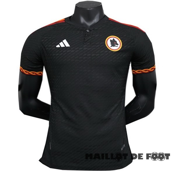 Foot Maillot Pas Cher Thailande Third Joueurs Maillot As Roma 2023 2024 Noir