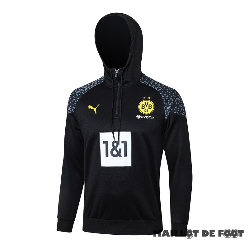 Foot Maillot Pas Cher Veste Con Capucha Borussia Dortmund 2023 2024 Noir Gris