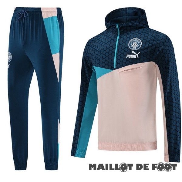 Foot Maillot Pas Cher Veste Con Capucha Manchester City 2023 2024 Bleu Marine Rose