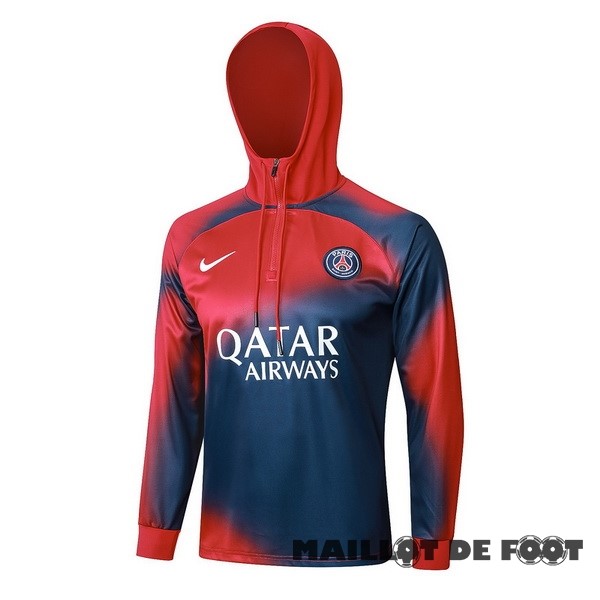 Foot Maillot Pas Cher Veste Con Capucha Paris Saint Germain 2023 2024 Rouge Bleu