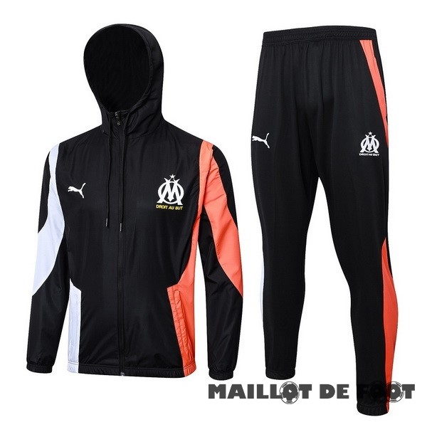 Foot Maillot Pas Cher Conjunto Completo Coupe Vent Marsella 2023 2024 Noir Rouge