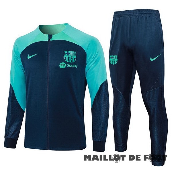 Foot Maillot Pas Cher Conjunto Completo Ropa Deportiva Con Cremallera Larga Barcelona 2023 2024 Bleu Marine Vert