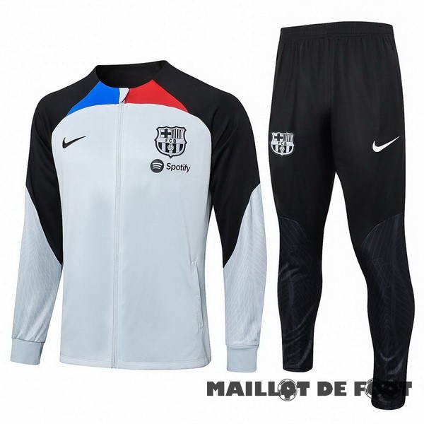 Foot Maillot Pas Cher Conjunto Completo Ropa Deportiva Con Cremallera Larga Barcelona 2023 2024 Gris Noir