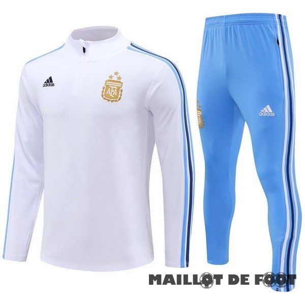 Foot Maillot Pas Cher Conjunto Completo Sudadera Entrainement Argentine 2023 Blanc Bleu