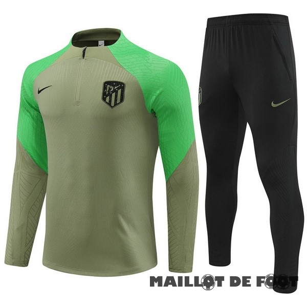 Foot Maillot Pas Cher Conjunto Completo Sudadera Entrainement Atlético Madrid 2023 2024 Vert I Noir