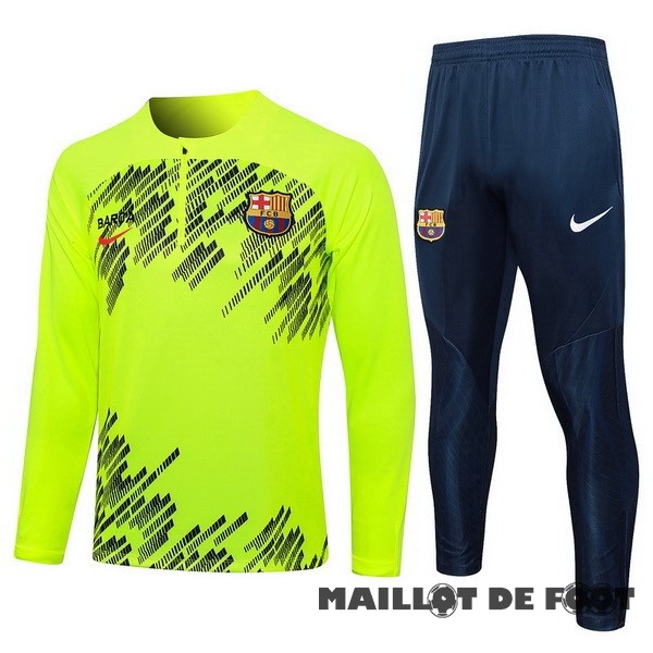 Foot Maillot Pas Cher Conjunto Completo Sudadera Entrainement Barcelona 2023 2024 Vert Fluorescent