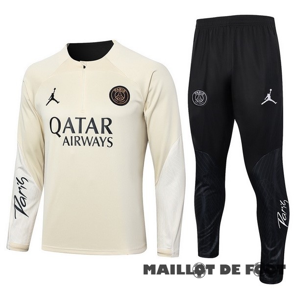 Foot Maillot Pas Cher Conjunto Completo Sudadera Entrainement Enfant Paris Saint Germain 2023 2024 Jaune Noir