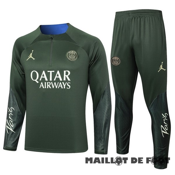 Foot Maillot Pas Cher Conjunto Completo Sudadera Entrainement Enfant Paris Saint Germain 2023 2024 Vert