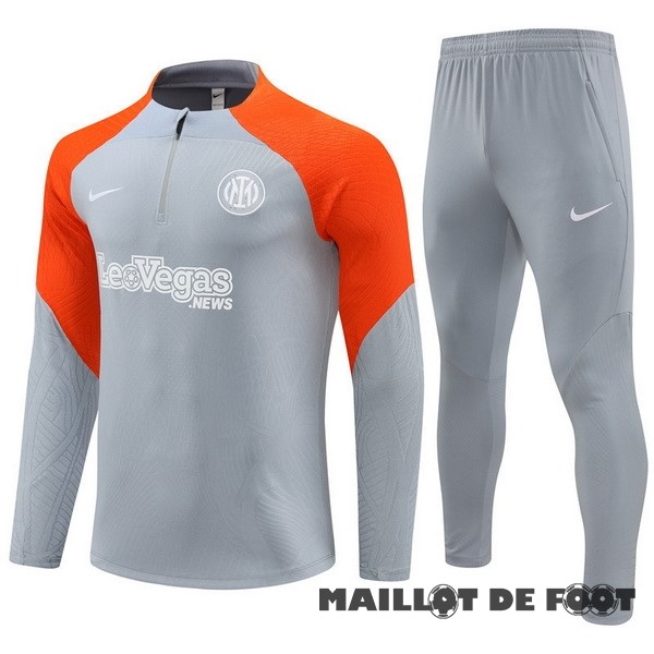 Foot Maillot Pas Cher Conjunto Completo Sudadera Entrainement Inter Milán 2023 2024 Gris Orange