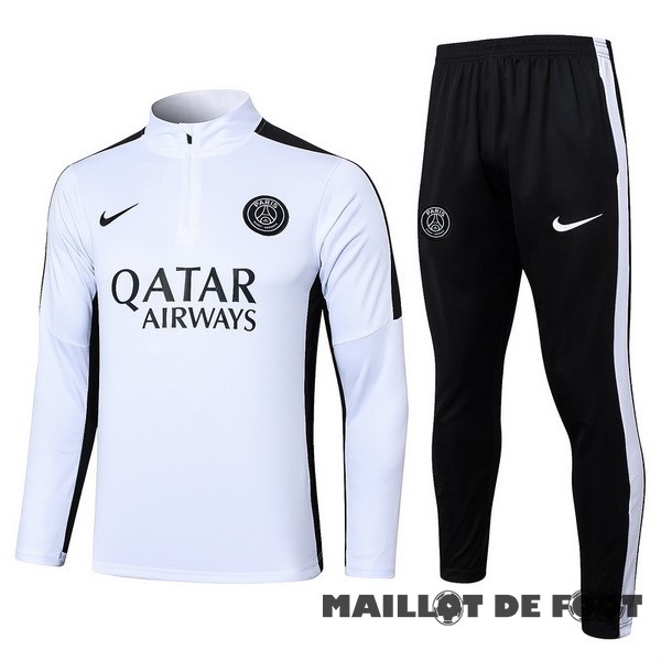 Foot Maillot Pas Cher Conjunto Completo Sudadera Entrainement Paris Saint Germain 2023 2024 Blanc Noir