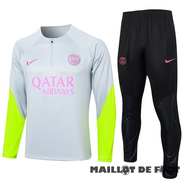 Foot Maillot Pas Cher Conjunto Completo Sudadera Entrainement Paris Saint Germain 2023 2024 Gris Vert Noir