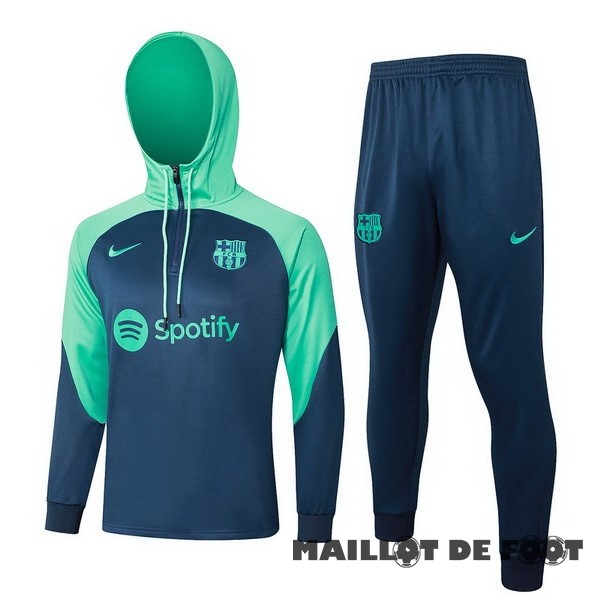 Foot Maillot Pas Cher Conjunto Completo Veste Con Capucha Barcelona 2023 2024 Vert Bleu