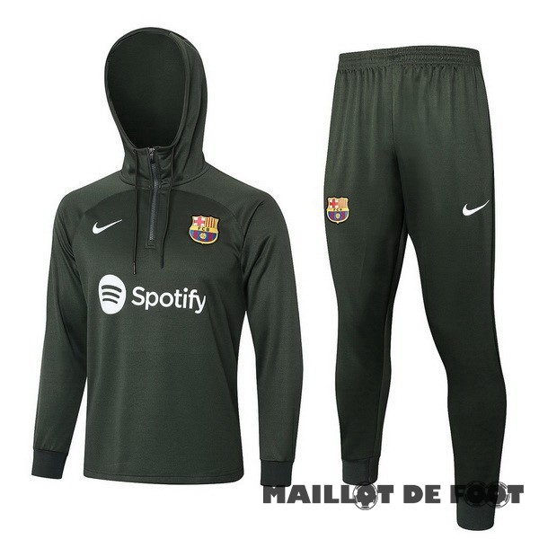 Foot Maillot Pas Cher Conjunto Completo Veste Con Capucha Barcelona 2023 2024 Vert Marine